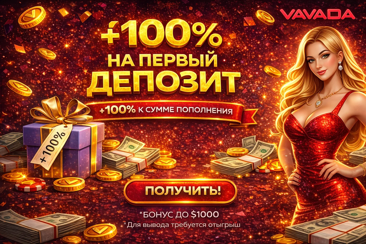 Бонусы при регистрации Вавада